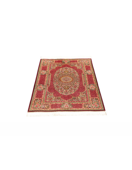 Rug Ghom Silk Persia 81x118 Ruby Red Burgundy