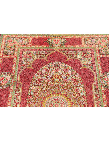 Rug Ghom Silk Persia 81x118 Ruby Red Burgundy