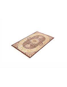 Tappeto Ghom Seta Persia 79x124 Bordeaux Giallo 2