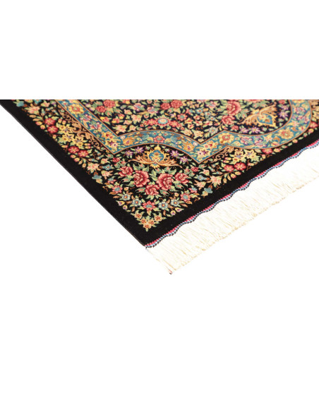 Tappeto Ghom Seta Persia 78x120 Blu Notte Rosso