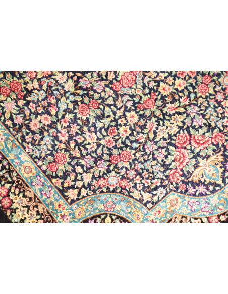 Rug Ghom Silk Persia 78x120 Navy Blue Red