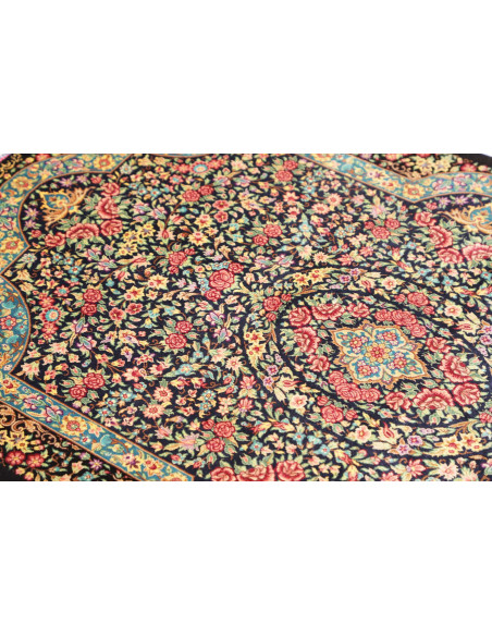 Rug Ghom Silk Persia 78x120 Navy Blue Red