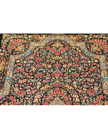 Rug Ghom Silk Persia 78x120 Navy Blue Red