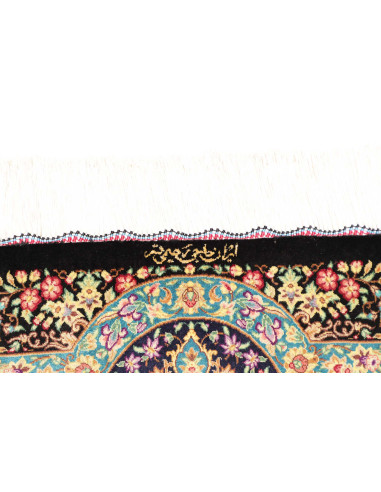 Tappeto Ghom Seta Persia 78x120 Blu Notte Rosso