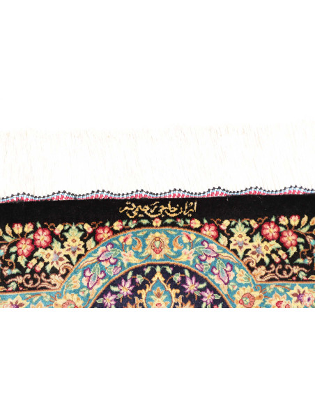 Rug Ghom Silk Persia 78x120 Navy Blue Red