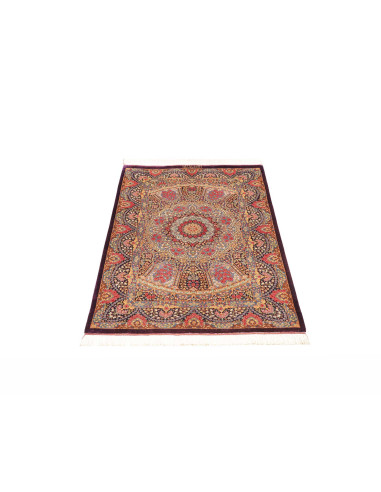 Tappeto Ghom Seta Persia 81x123 Melanzana Profo
