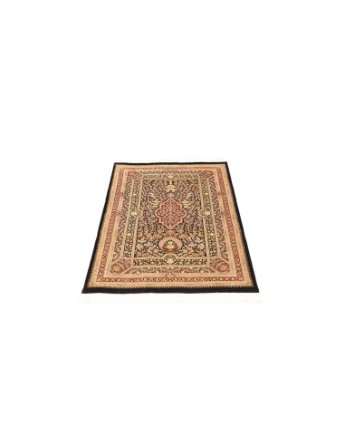Rug Ghom Silk Persia 79x118 Black Cream
