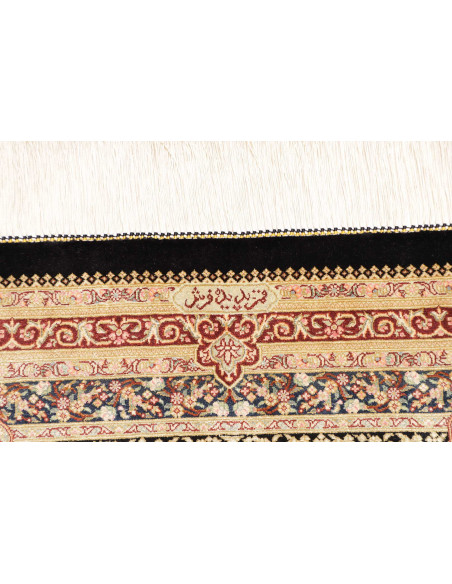 Rug Ghom Silk Persia 79x118 Black Cream