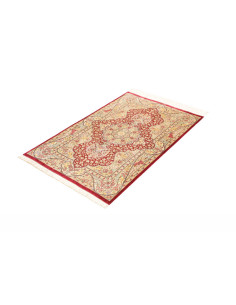 Rug Ghom Silk Persia 74x118 Burgundy Red Cream 2