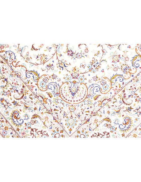 Rug Ghom Silk Persia 99x150 Ivory Blue