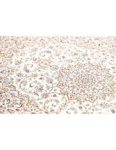 Rug Ghom Silk Persia 99x150 Ivory Blue