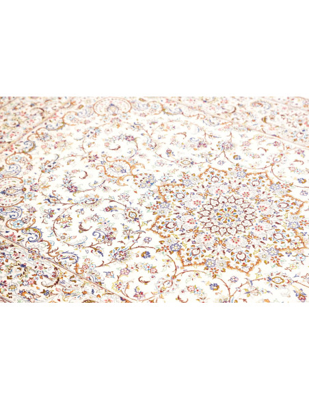 Rug Ghom Silk Persia 99x150 Ivory Blue