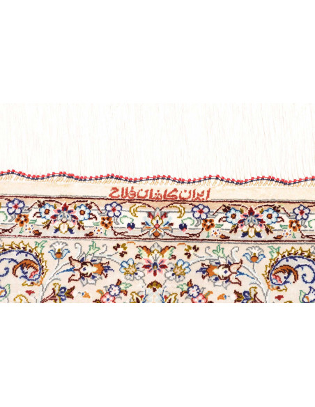 Rug Ghom Silk Persia 99x150 Ivory Blue