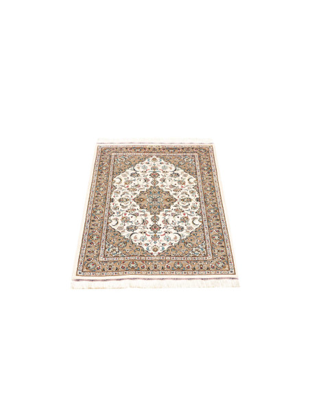 Ghom Seta Persia Medaglione Avorio Beige 58x90 Cm