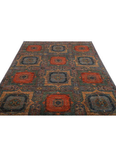 Rug Mamlouk Pakistan 202x302 Slate Blue Burnt O