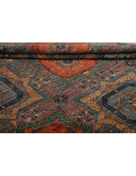 Rug Mamlouk Pakistan 202x302 Slate Blue Burnt O