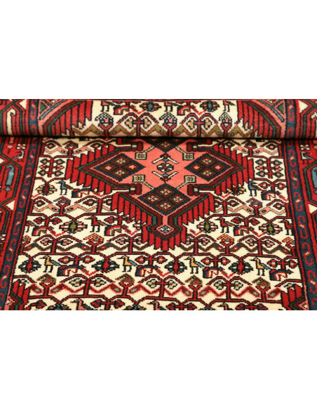 Rug Hamadan Persia brown white 80x128