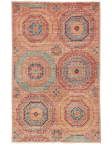 Mamlouk 82x125 Cm Mamlouk, Pakistan, Lana Cardata A Mano,