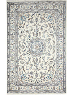 Tappeto Nain Kashmar Persia bianco grigio 198x304