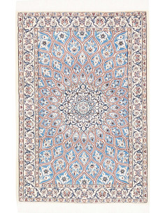 Hand Made Rug Nain 9la Persia 80x121 Light Blue