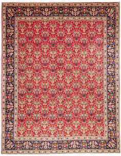 Hand Made Rug Tabriz Persia 303x385 Deep Red Mi