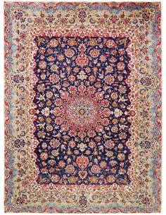 Hand Made Rug Kashan Persia 290x393 Night Blue
