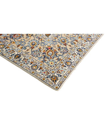 Hand Made Rug Kashan Persia 308x416 Cream Blue