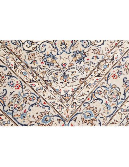 Hand Made Rug Kashan Persia 203x295 Ivory Blue