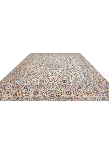Hand Made Rug Kashan Persia 352x390 Cream White