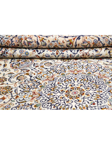 Hand Made Rug Kashan Persia 352x390 Cream White