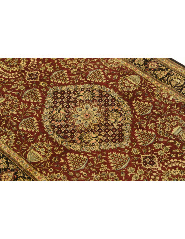 Rug Ghom silk Persia brown maroon 80x120