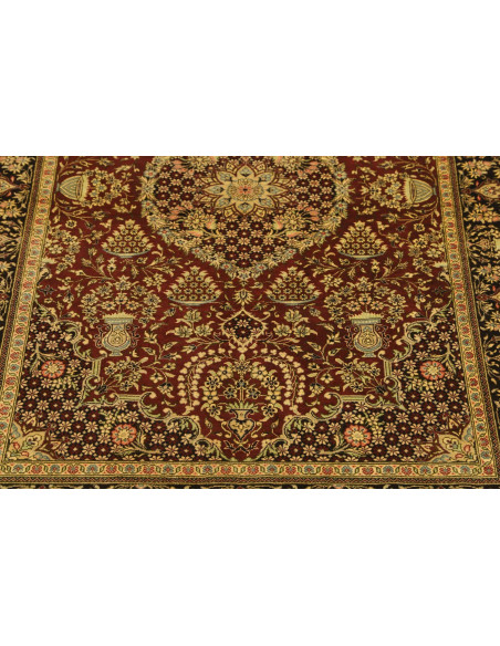 Rug Ghom silk Persia brown maroon 80x120