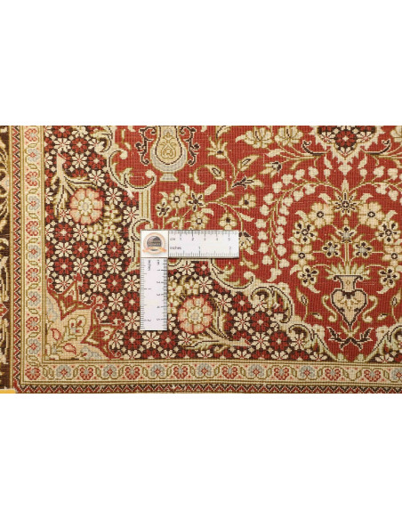 Rug Ghom silk Persia brown maroon 80x120