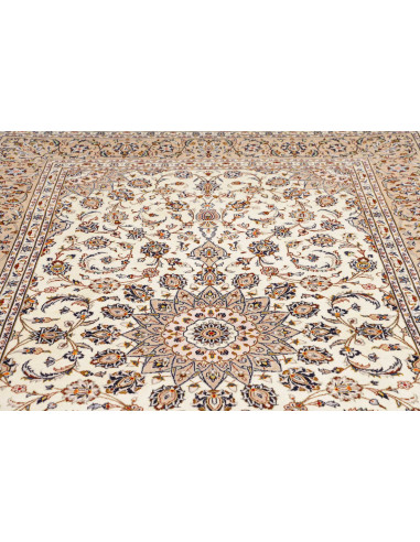 Hand Made Rug Kashan Persia 198x292 Cream Ivory