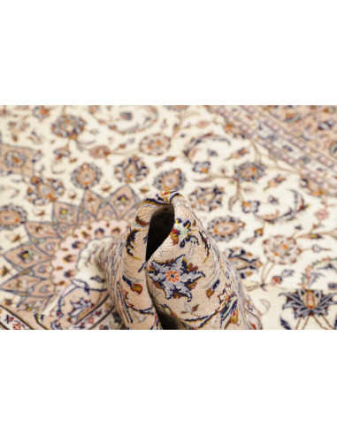 Hand Made Rug Kashan Persia 198x292 Cream Ivory