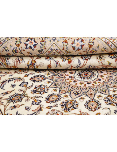 Hand Made Rug Kashan Persia 198x292 Cream Ivory