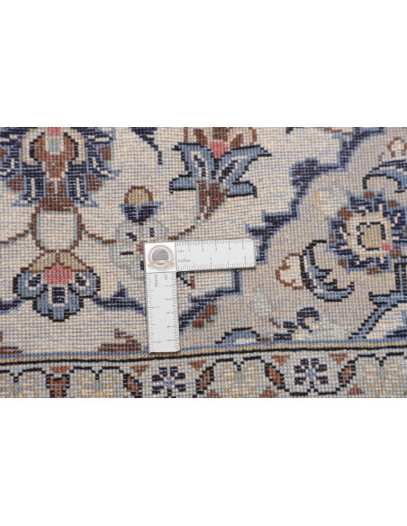 Hand Made Rug Kashan Persia 100x150 Cream Blue