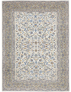 Hand Made Rug Kashan Persia 235x310 Cream Blue