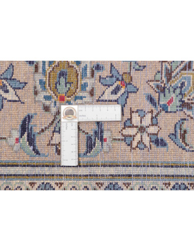 Hand Made Rug Kashan Persia 200x304 Cream Blue