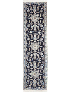Hand Made Rug Nain Kashmar Persia 78x300 Navy B