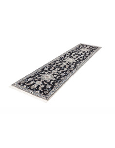 Hand Made Rug Nain Kashmar Persia 78x300 Navy B 2