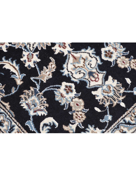 Hand Made Rug Nain Kashmar Persia 78x300 Navy B