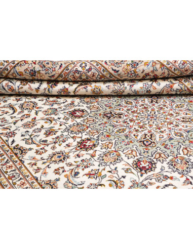 Kashan 242x360 Cm Kashan Persia Lana Cardata A Mano Cotone