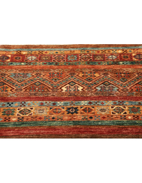 Tappeto Samarkand Pakistan rosso arancione 82x242