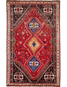 162x218 Cm Tappeto D'epoca Geometrico Caucasico Lana