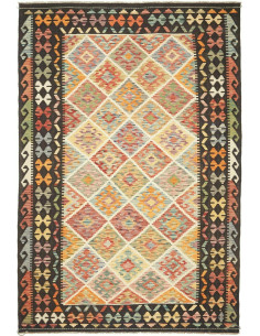 Kilim 196x297 Cm Kilim Afghanistan. Materiale: Lana Cardata