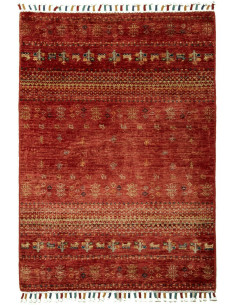 Tappeto Siva Pakistan 82x118 Rosso Intenso Oro
