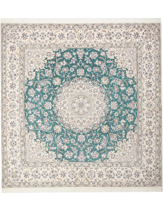 Nain 9la 251x253 Cm Nain 9la, Persia, Hand-carded Wool And