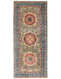 Tappeto Mamlouk Pakistan 74x182 Turchese Rosso