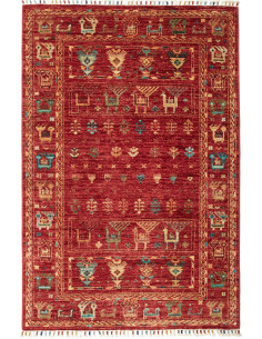 Rubin 101x151 Cm Rubin, Pakistan, Hand-carded Wool warp: